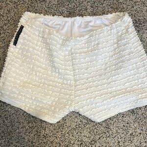 Missguided White High Waist Shorts with Textured Layers